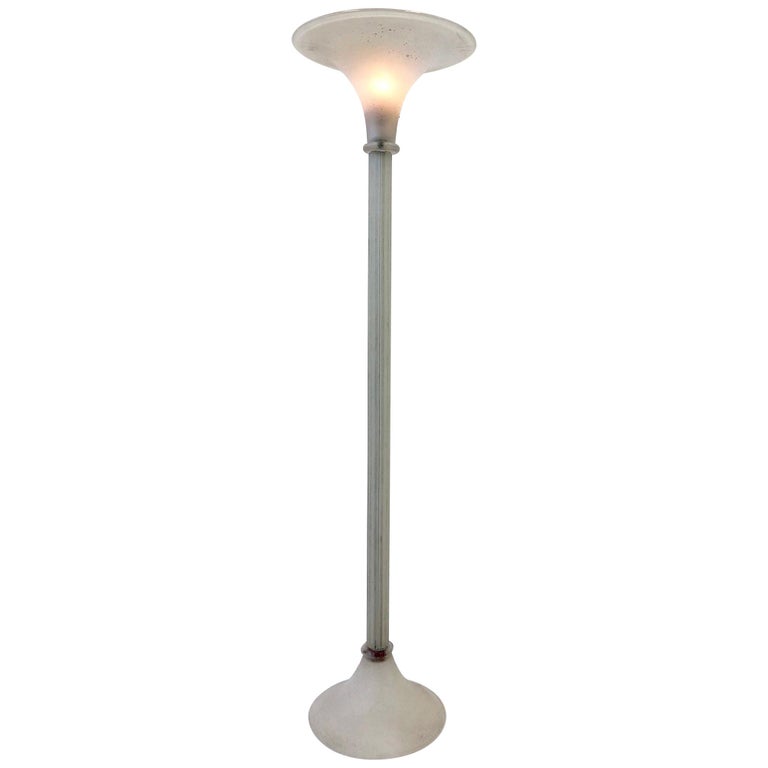 Murano Glass Torchère Floor Lamp By, Normande Floor Lamp