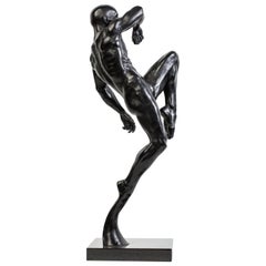 Arte antiguo, Figura dinámica masculina desnuda atlética , Escultura de bronce de Dean Kugler