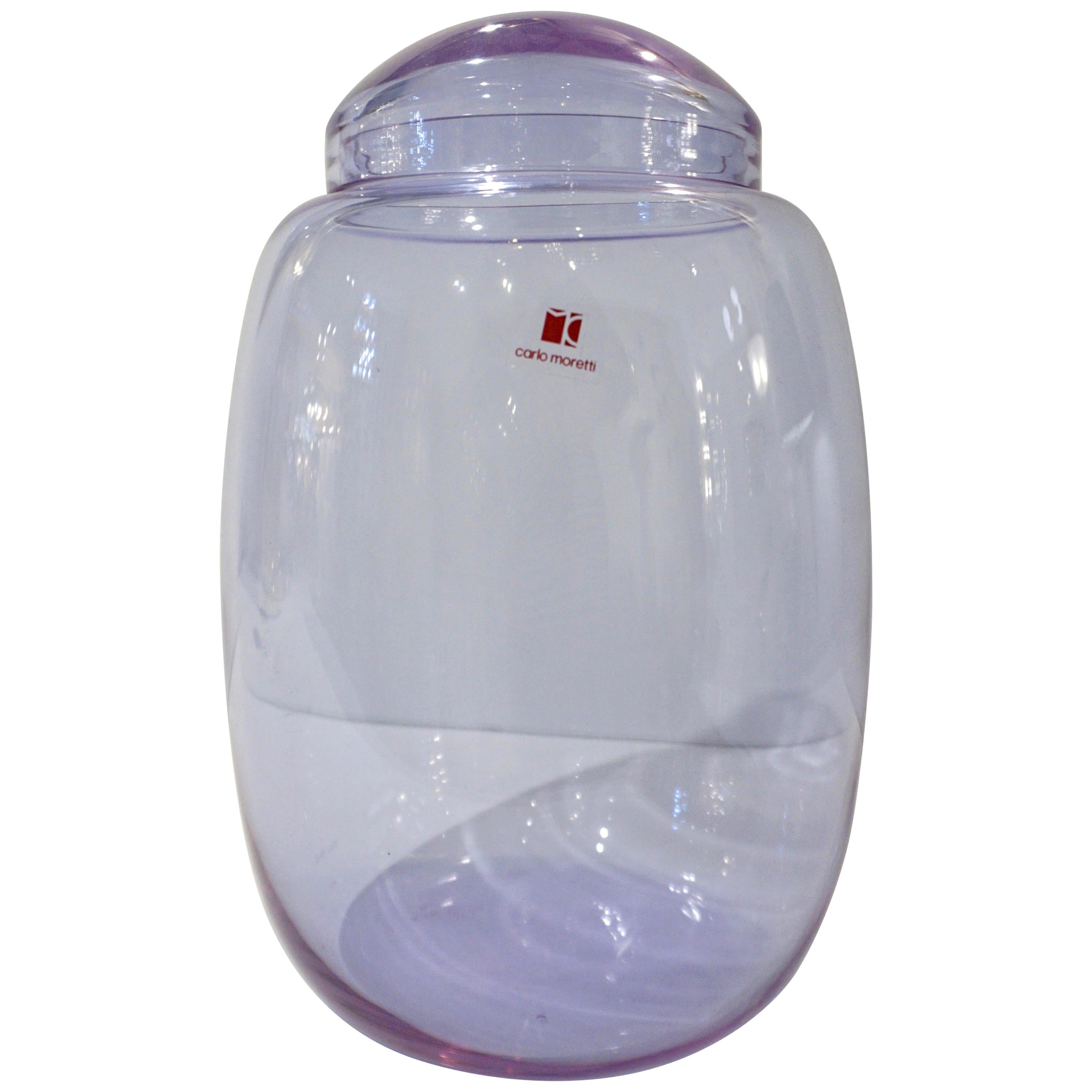 Vintage Carlo Moretti 1980s Alexandrite Purple Blue Murano Crystal Glass Vase