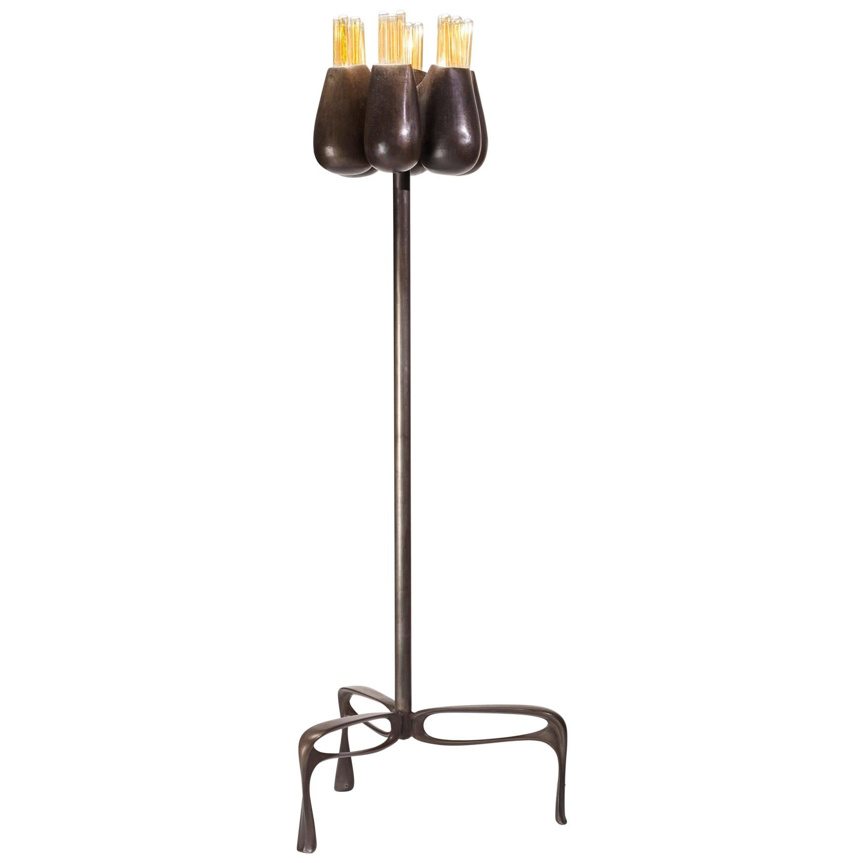 Truffula Floor Lamp, Patinated Cast Aluminum, Small, Jordan Mozer, USA, 2012 For Sale