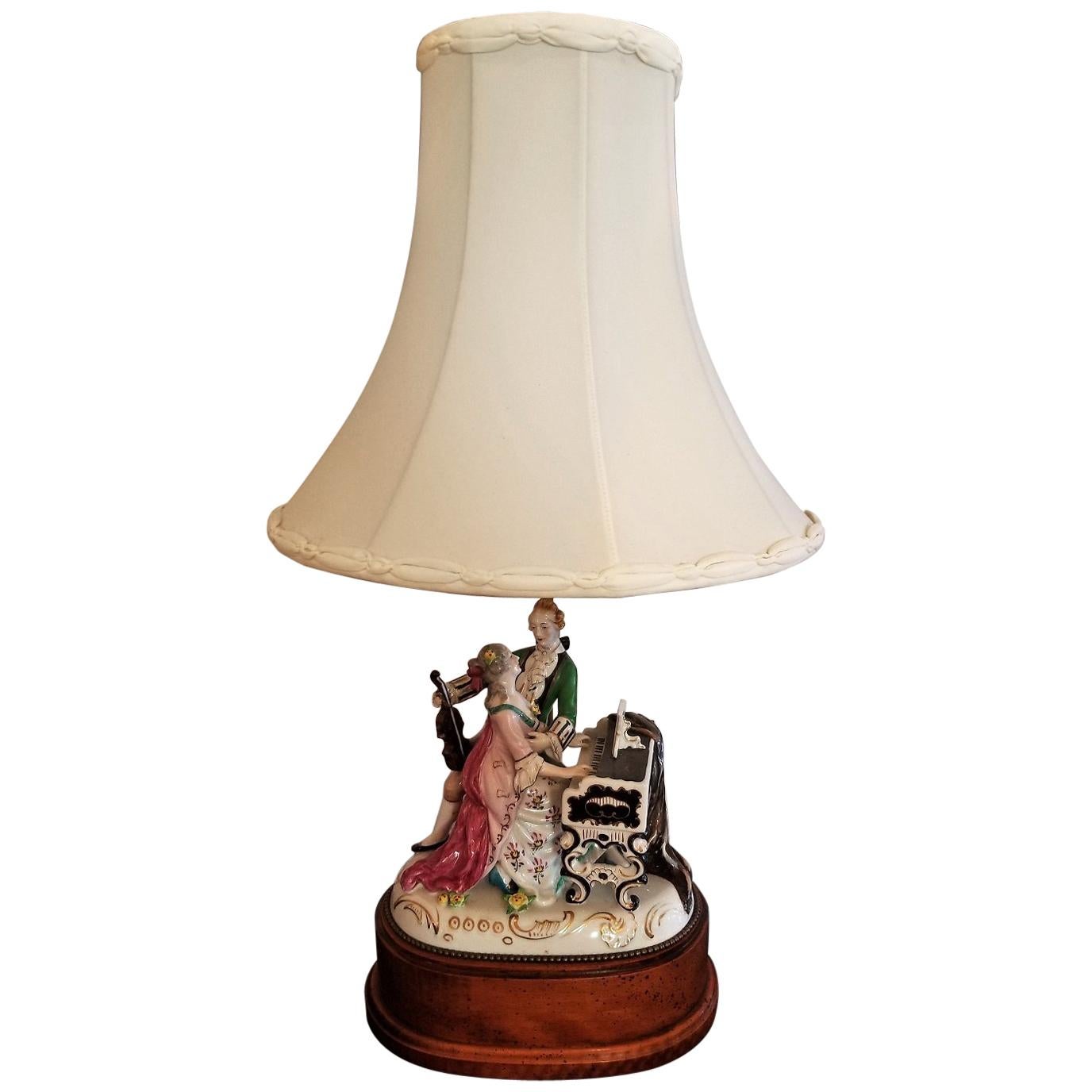 19th Century Dresden Porcelain Style Table Lamp