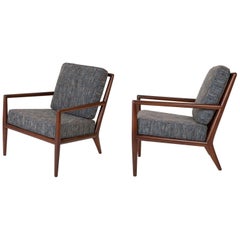 Pair of Walnut Armchairs Designed by T.H. Robsjohn-Gibbings