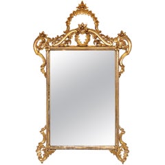 Italian Rococo Style Gilt Carved Wall or Console Mirror
