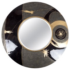 Constellation Mirror in Shagreen Shell & Bronze-Patina Brass by Kifu Paris
