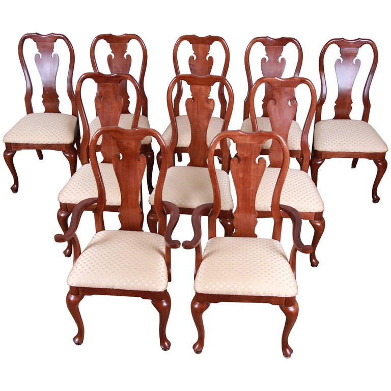 Solid Mahogany Queen Anne Style Dining Chairs, Set of 10 at 1stDibs henkel harris