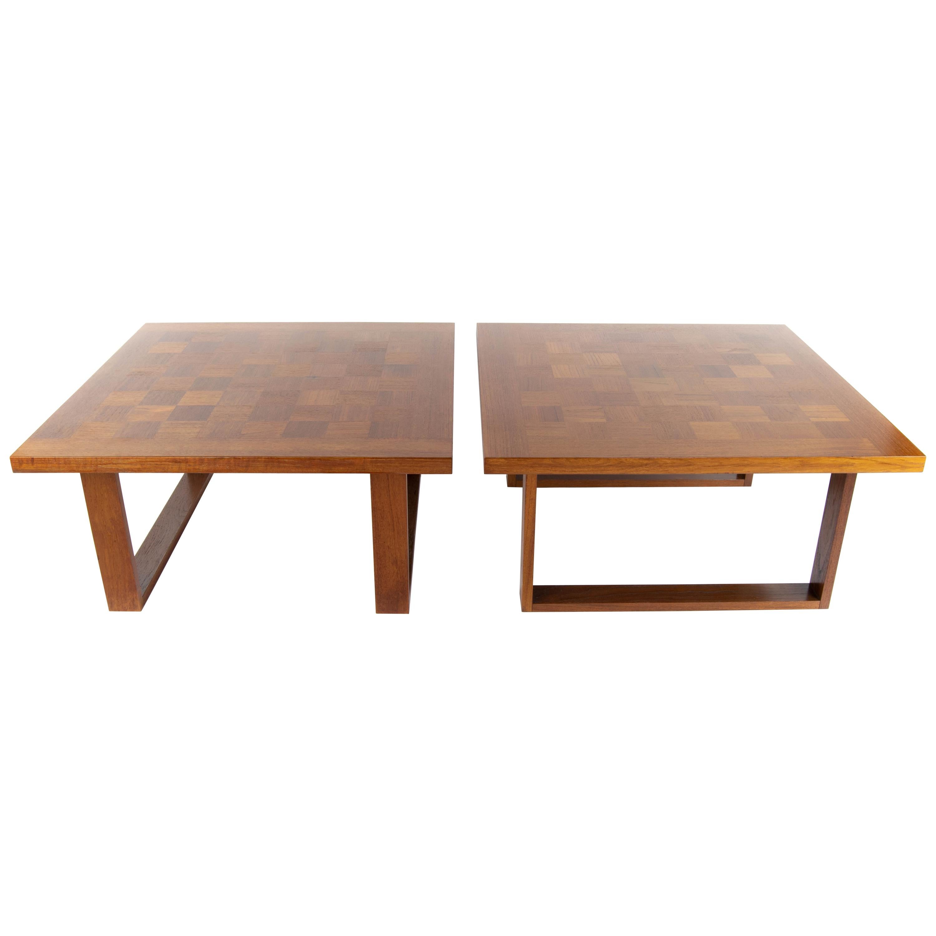 Pair of "Boogie Woogie" Coffe Tables in Teak by Poul Cadovius for Cado, Denmark