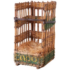19th Century French Wicker Harvest Display Basket