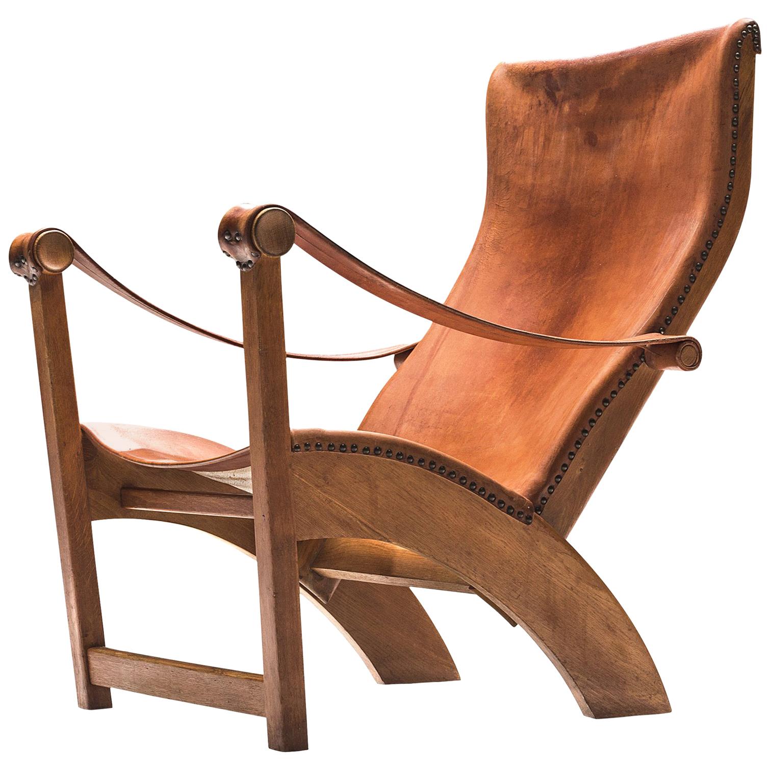 Mogens Voltelen for Niels Vodder Original Patinated 'Copenhagen Chair'