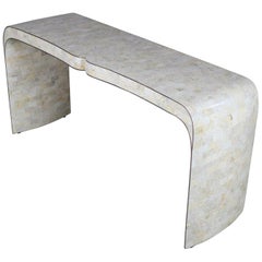 Maitland Smith Hollywood Regency Tessellated Stone Veneer U-Shaped Console Sofa