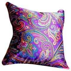 'Vintage Cushions' Luxury Bespoke Silk Pillow 'Paycheck Paisley' Made in London