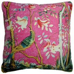 'Vintage Cushions' Luxury Bespoke-Made Pillow 'Cerese Pajaro' Made in London