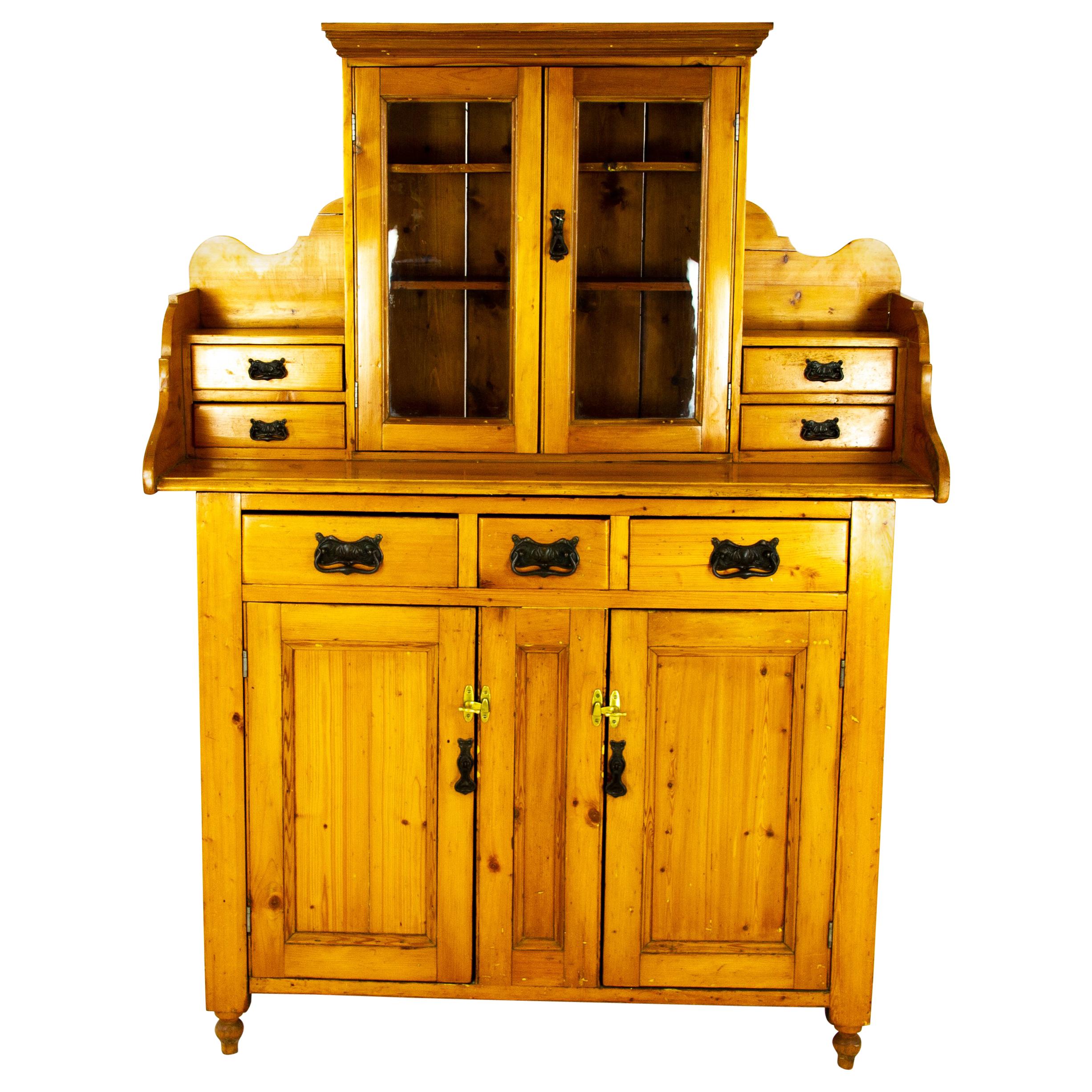 Antique Pine Sideboard, Farmhouse Sideboard, Kitchen Dresser, Scotland, 1880
