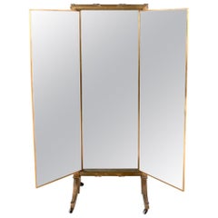 French 3-Way Full Length Triptych Mirror by 'Miroir Brot' Paris