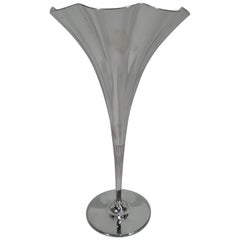 Antique Tiffany Fancy Fluted Sterling Silver Vase