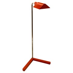 Rare 1970s Casella Floor Lamp in Orange and Chrome