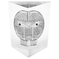 Pop Art decorative Lucite Owl 3D Sculpture