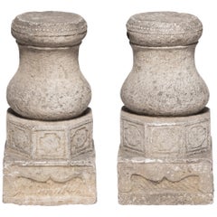 Pareja de bases de columna chinas en forma de tambor, c. 1850