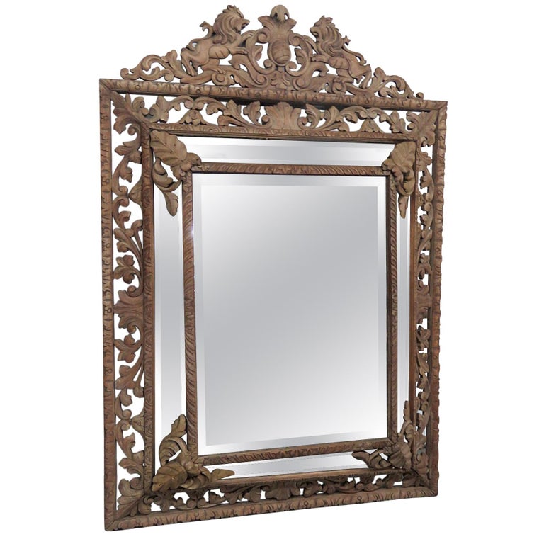 Carved Victorian Style Wall Mirror For Sale at 1stdibs