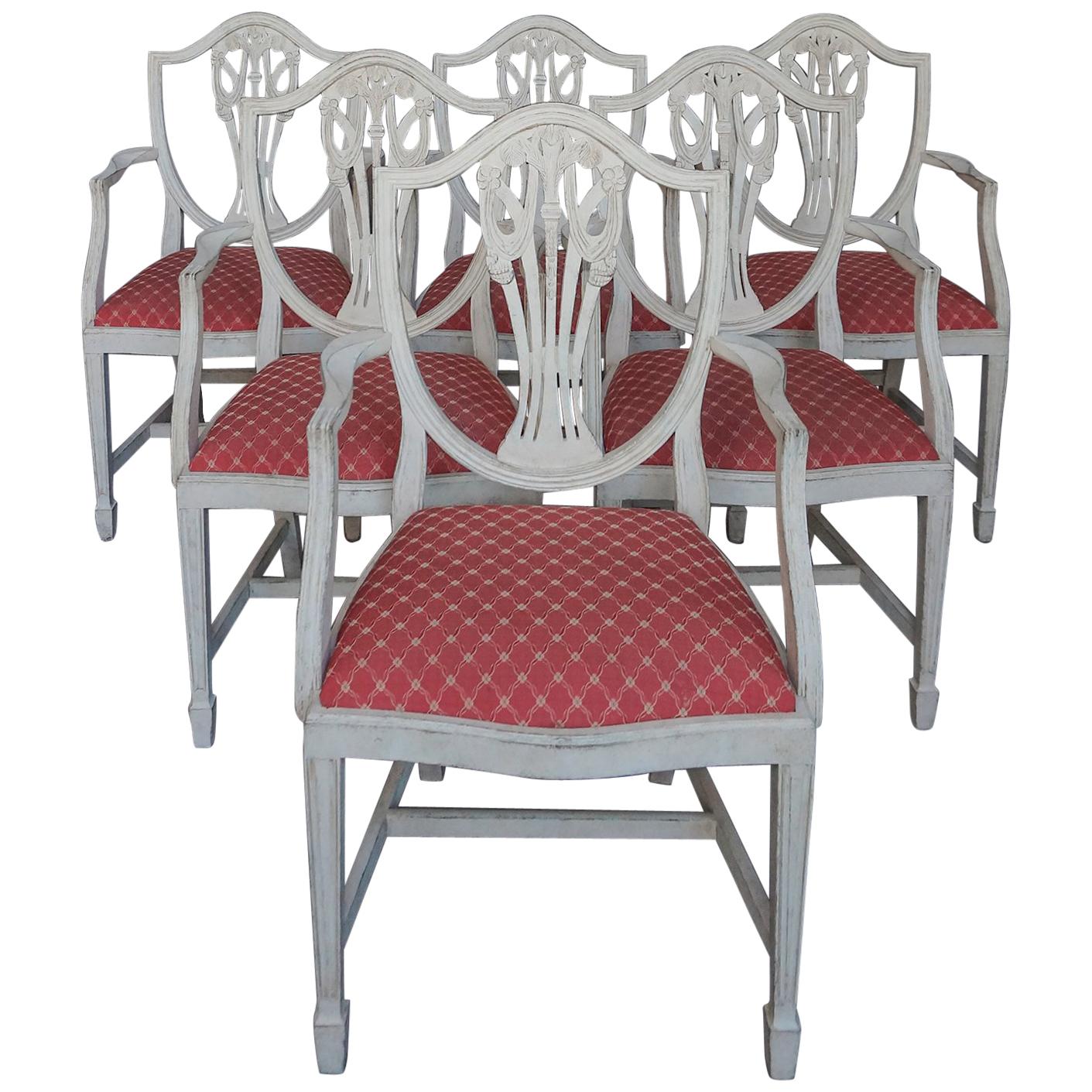 Set of Six Gustavian Style Armchairs
