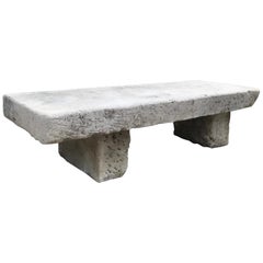 18th-19th Century Carved Stone Antique Garden Low Coffee Outdoor Indoor Table