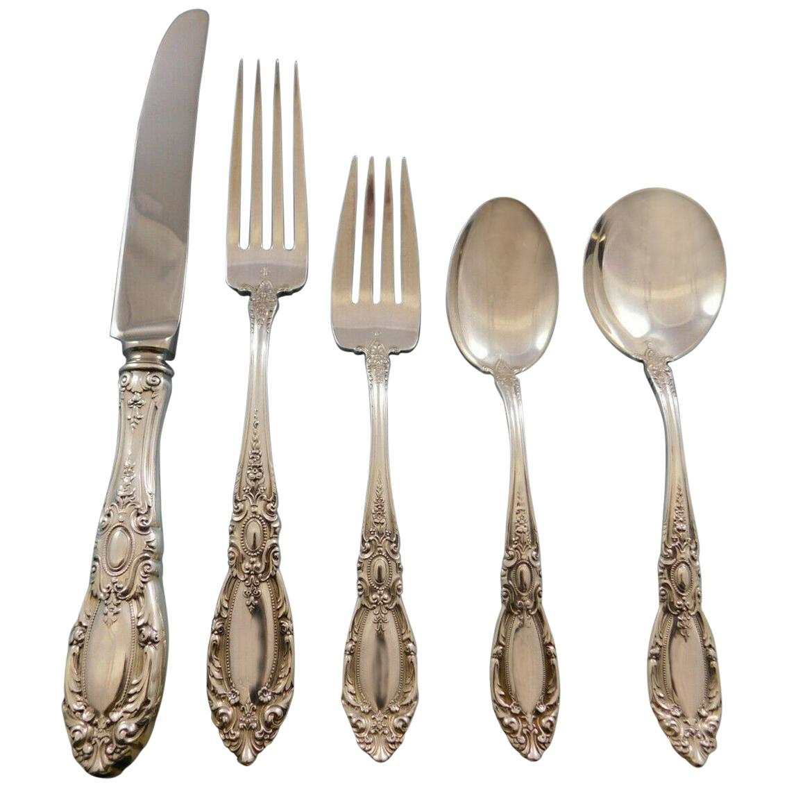 King Richard by Towle Sterling Silver Flatware Set 12 Service 60 Pcs Dinner Size For Sale
