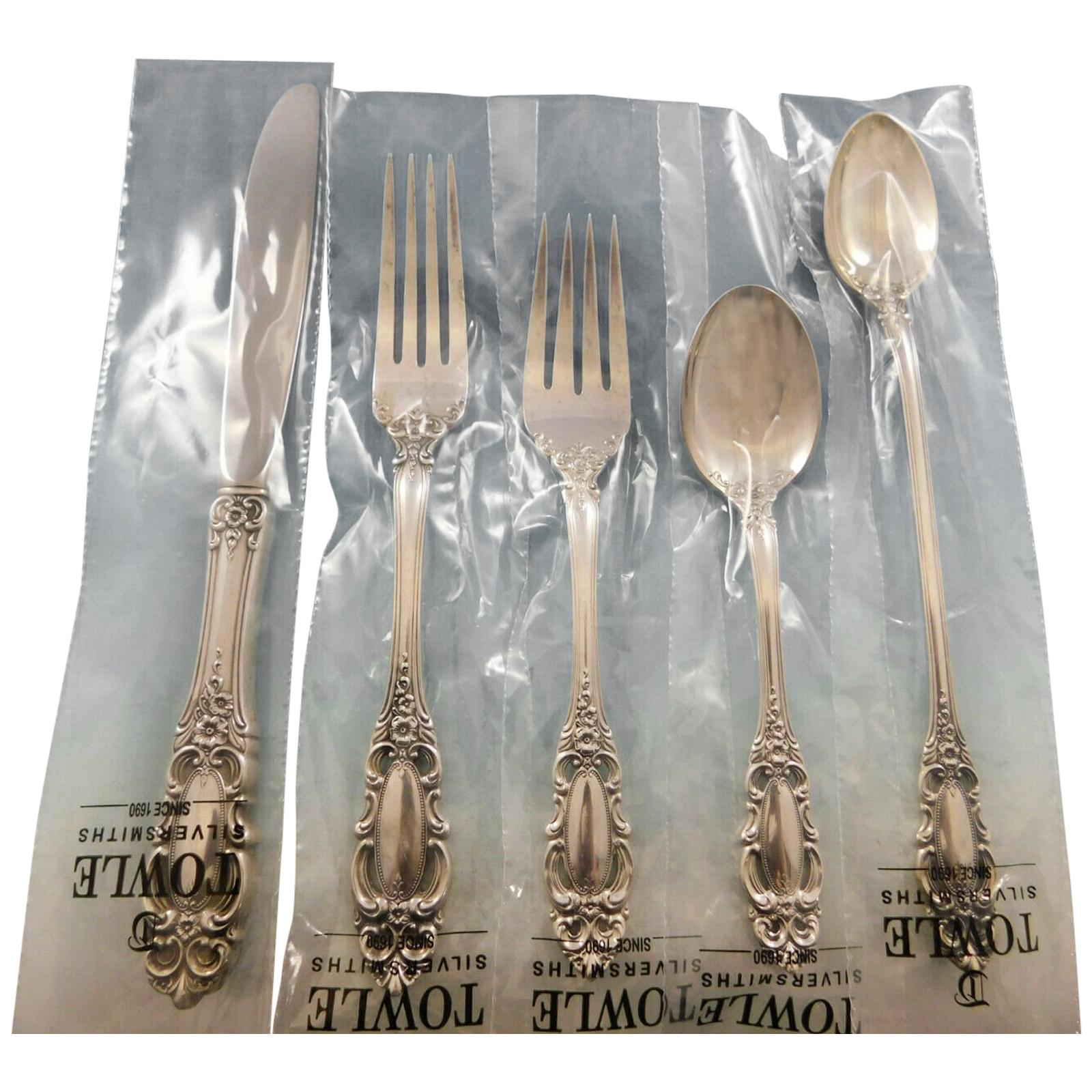 Grand Duchess by Towle Sterling Silver Flatware Set for 8 Service 46 Pieces New