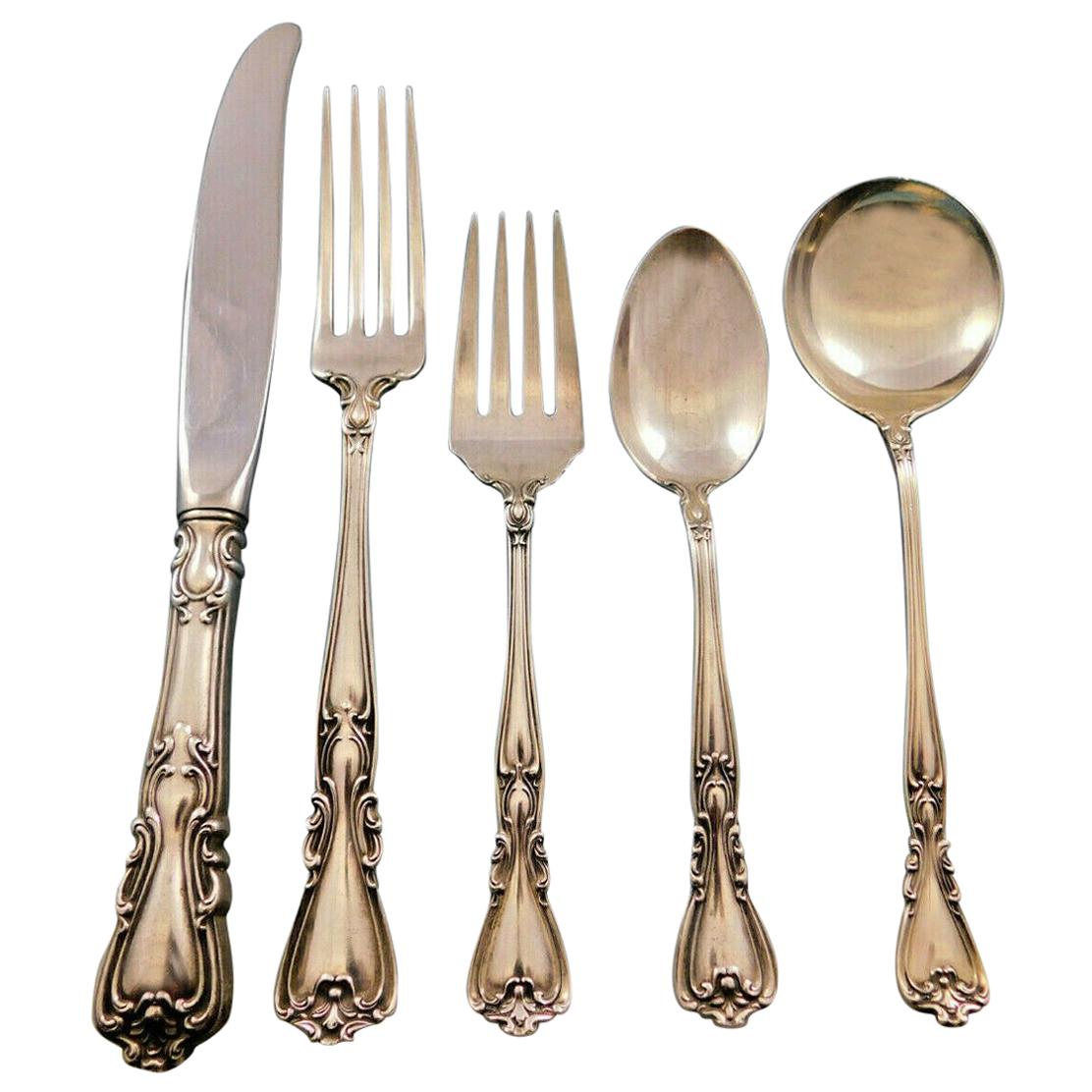 Victoria by Watson Wallace Sterling Silver Flatware Set for 6 Service 30 Pieces