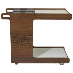 Retro Danish Designed Wenge Chef Cart with Stove, Poolside BBQ