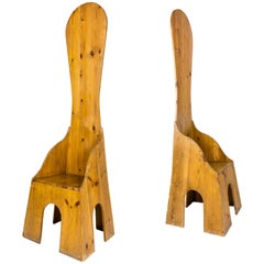 Pair of "Fratina" Chairs by Mario Ceroli, circa 1970, Italy