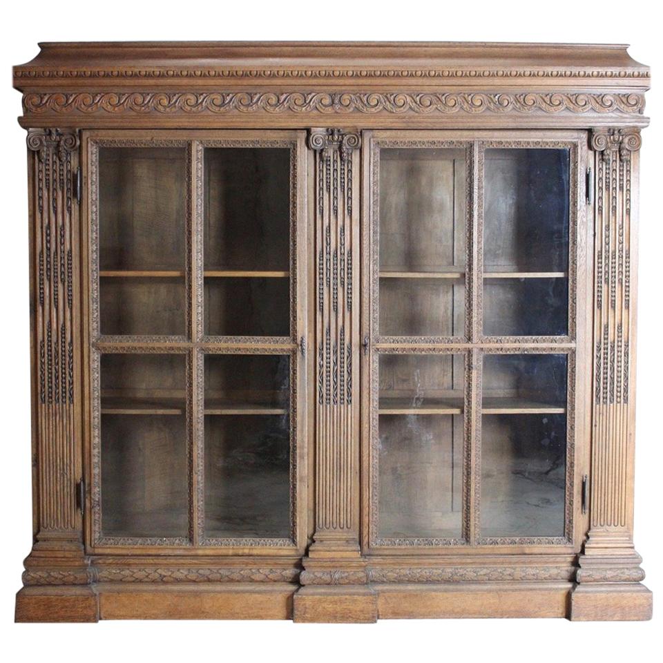 19th Century French Oak Bookcase For Sale