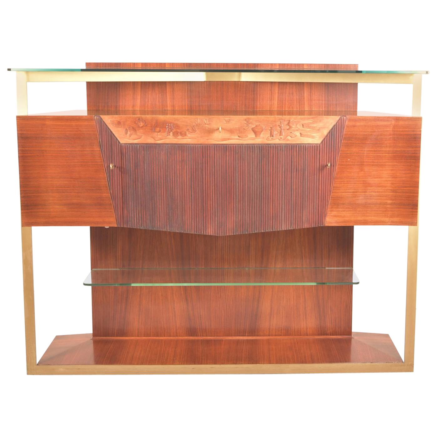 Italienisches Sideboard oder Barschrank aus Rosenholz aus der Mitte des Jahrhunderts von Vittorio Dassi, 1950er Jahre