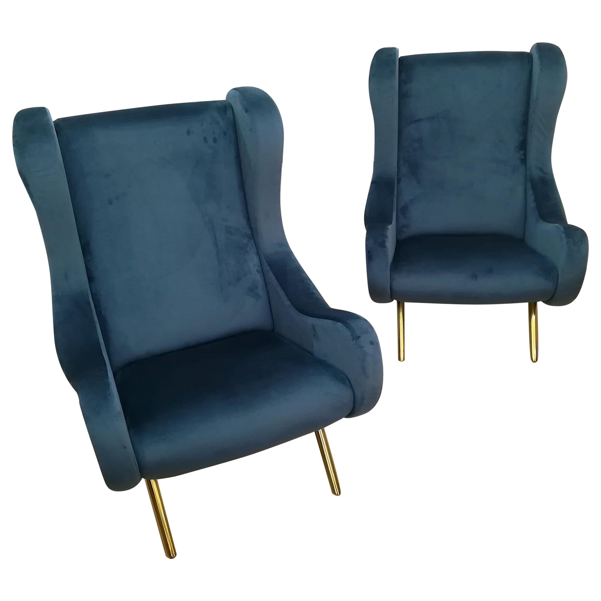 Gorgeous Pair of Armchairs in the Style of Marco Zanuso, circa 1960