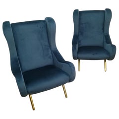 Gorgeous Pair of Armchairs in the Style of Marco Zanuso, circa 1960