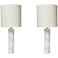 Pair of Bergboms Marble Lamps