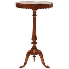 Elegant Cherrywood Table with Small Paintings
