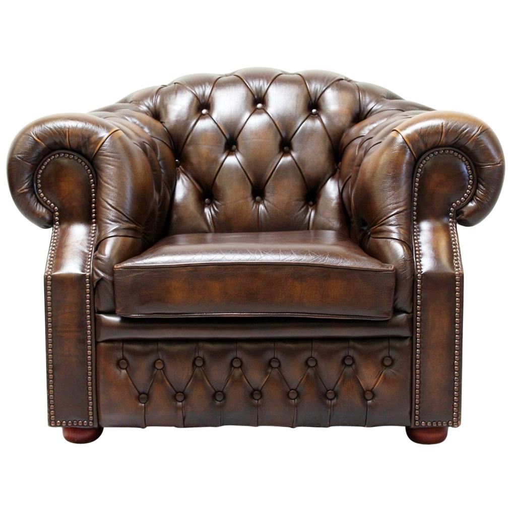 Chesterfield Armchair Leather Antique Wing Chair Recliner Armchair For Sale
