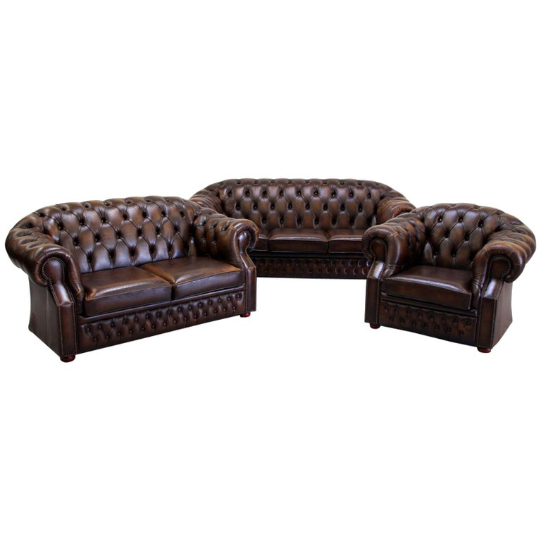 Cream Color Extra Soft Padded Leather Sofa Set