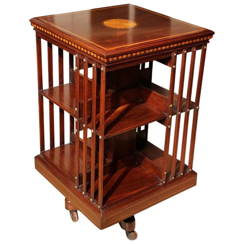 19th Century Mahogany Revolving Bookcase Maple & Co.