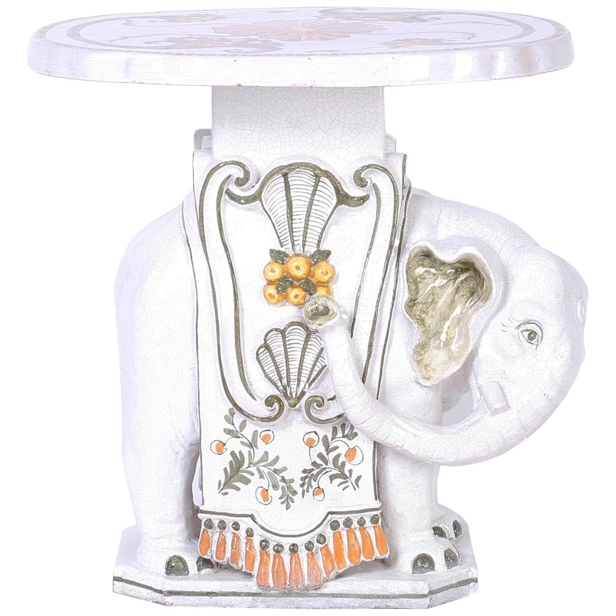 Italian Terra Cotta Elephant Drink Stand or Table