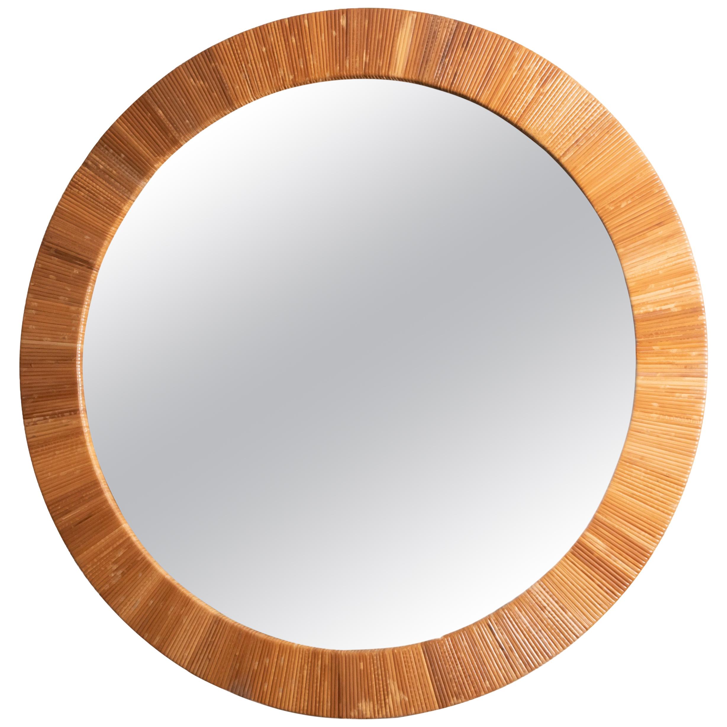Round Rattan Surround Mirror