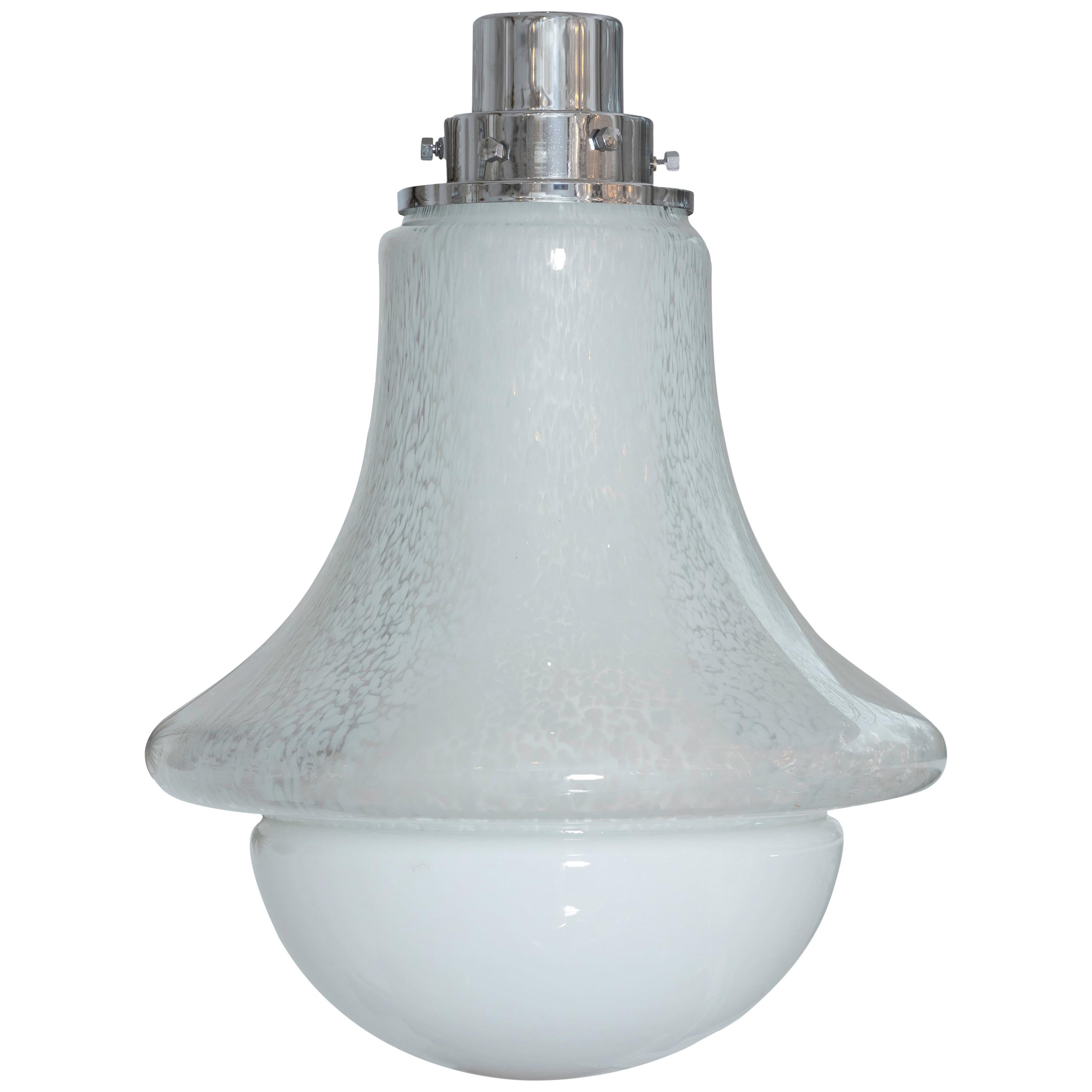 Lattimo Glass Bulb Form Pendant by Carlo Nason for Mazzega