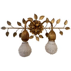 Wonderful Bagues Leaf Form over Vanity Mirror Sconce Wall Light Fixture Beaded