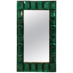 Large Emerald Green Murano Glass Mirror