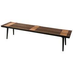 Midcentury Solid Mahogany Large Platform Slat Bench or Coffee Table