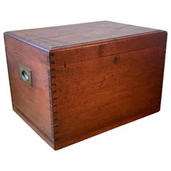 Antique Campaign Wood Box, 20th century