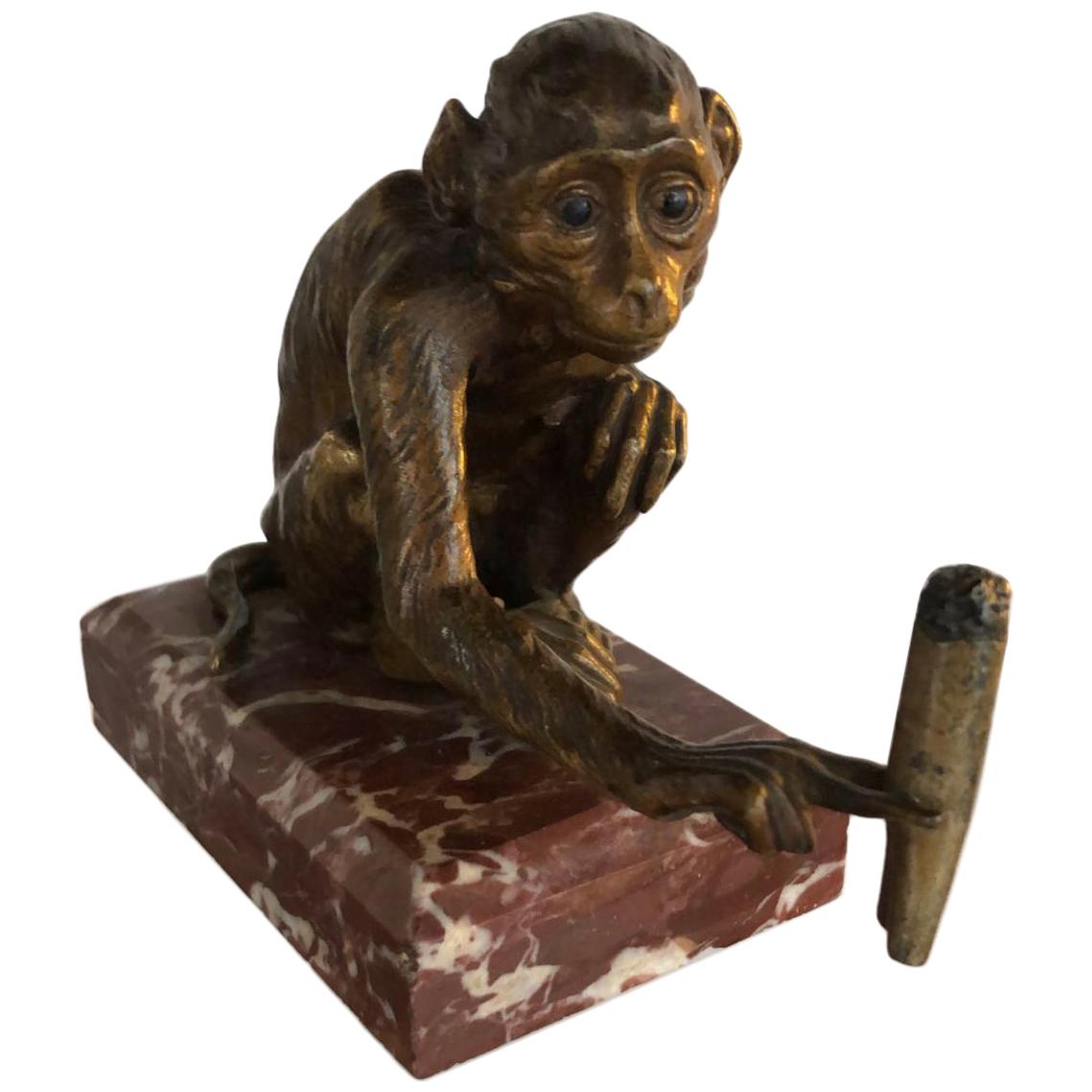 Solid Bronze Sculpture on Marble Base