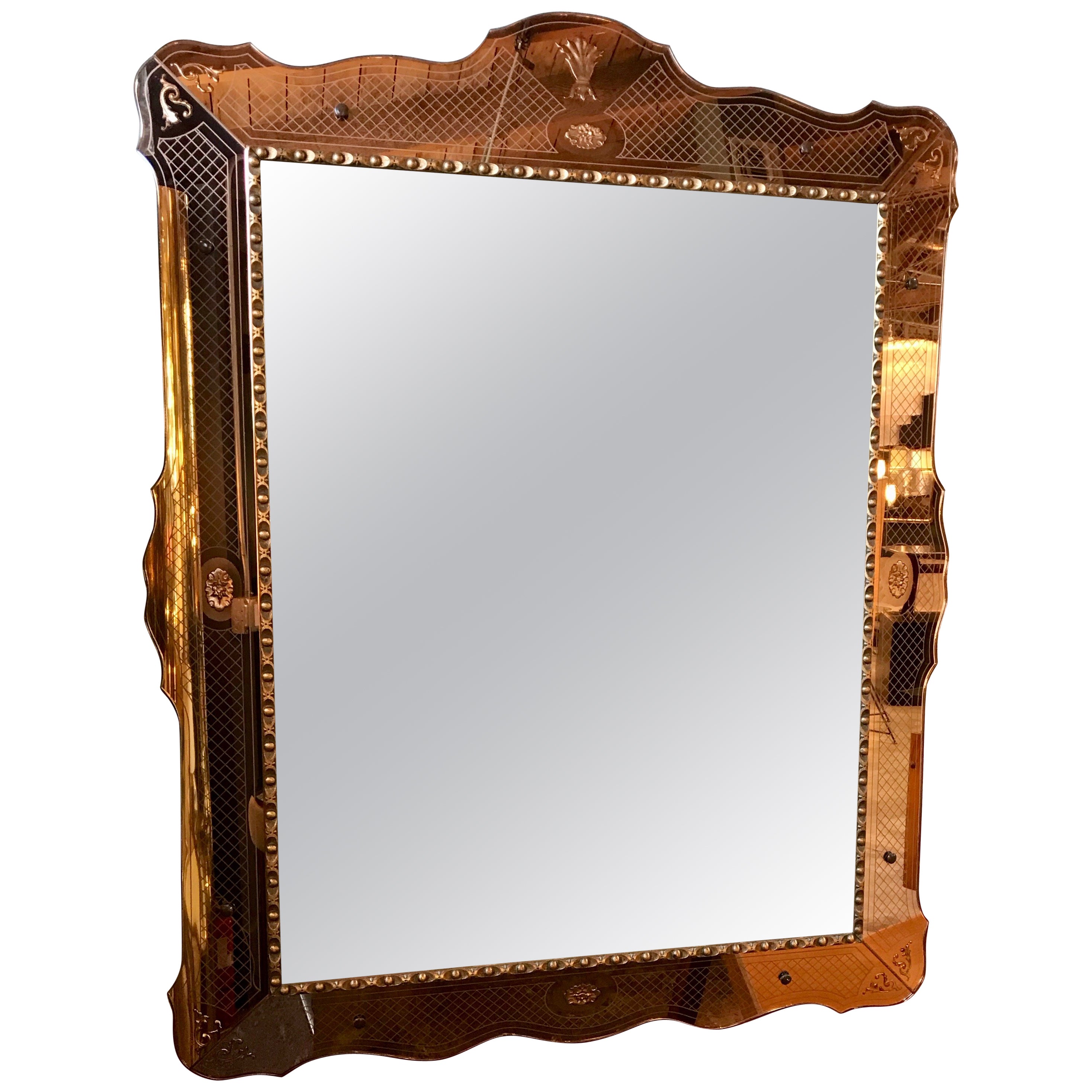 Style Cut Glass Mirror For Sale at 1stDibs