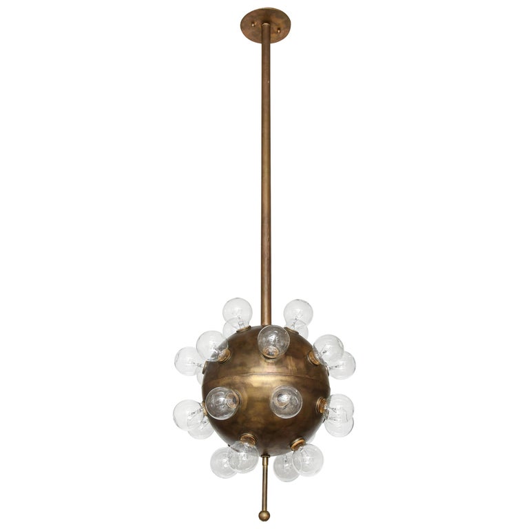 Italian Bronze Sputnik Chandelier, 1 of 2 For Sale at 1stdibs