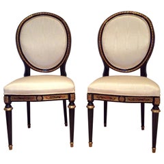 Pair of Louis XIV Boulle style inlaid Side Chairs