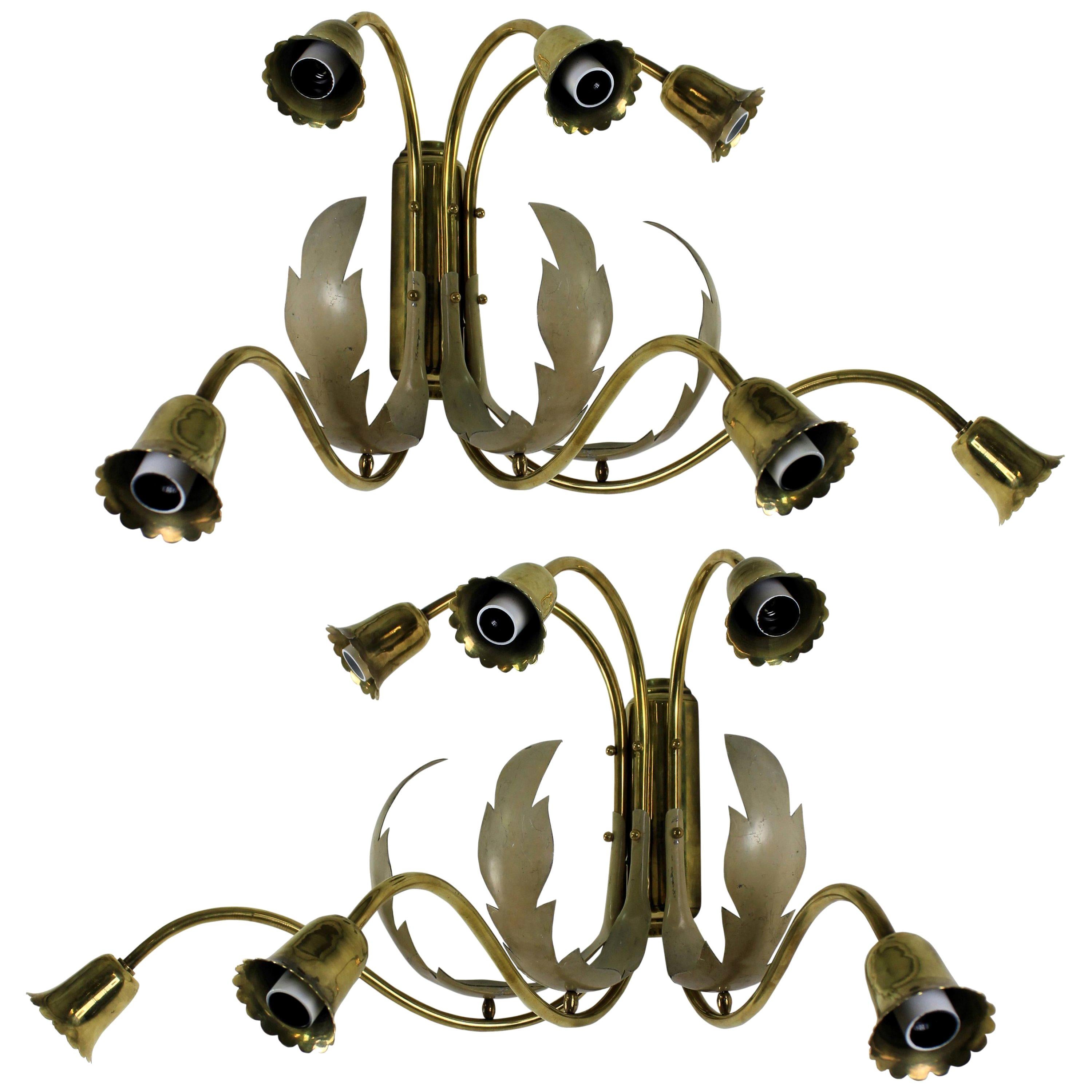 Pair of Whimsical Midcentury Italian Sconces